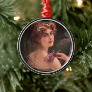 Ornamento De Metal Jovem Mulher com Orgulho Lilac