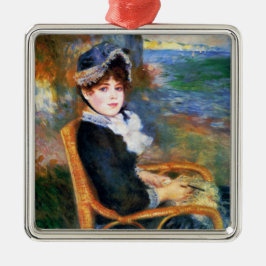 Ornamento De Metal Jovem Mulher do Seashore (por Renoir)