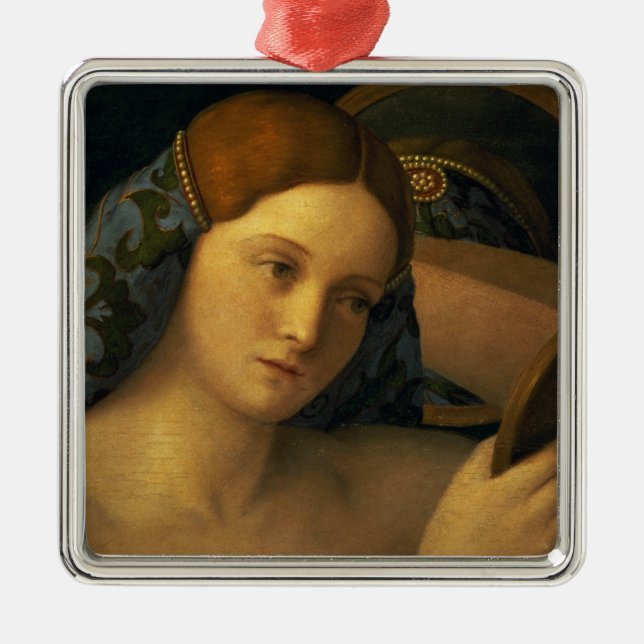 Ornamento De Metal Jovem mulher em seu toalete (Frente)