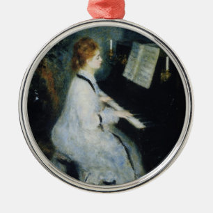 Ornamento De Metal Jovem mulher no Piano por Renoir