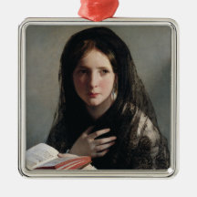 Jovem Mulher Perdida nos Sonhos (Lendo um Livro)