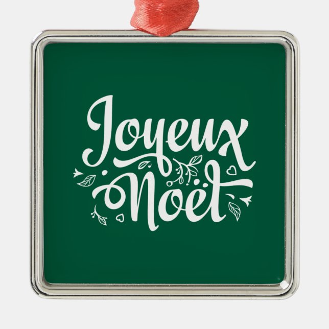 Ornamento De Metal Joyeux Noel Green (Frente)