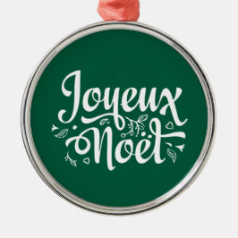 Ornamento De Metal Joyeux Noel Green