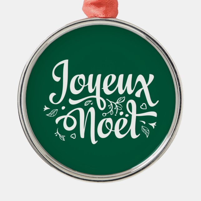 Ornamento De Metal Joyeux Noel Green (Frente)
