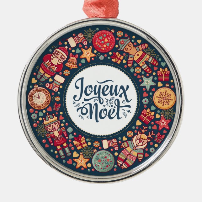 Ornamento De Metal Joyeux Noel Ornament (Frente)