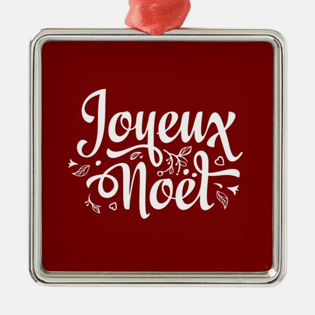 Ornamento De Metal Joyeux Noel Red (Frente)