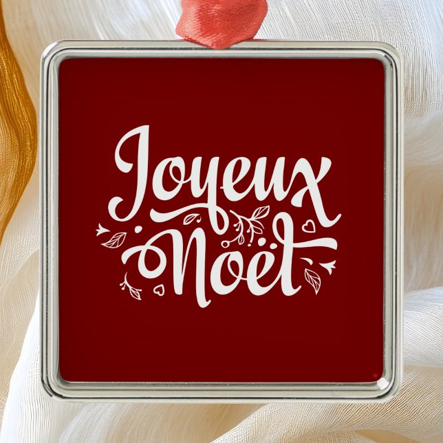Ornamento De Metal Joyeux Noel Red (Criador carregado)