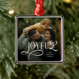 Ornamento De Metal Joyful Family Photo Christmas