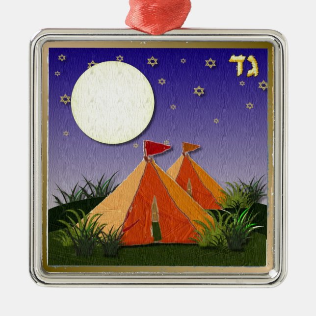 Ornamento De Metal Judaica 12 Tribos De Israel Gad (Frente)