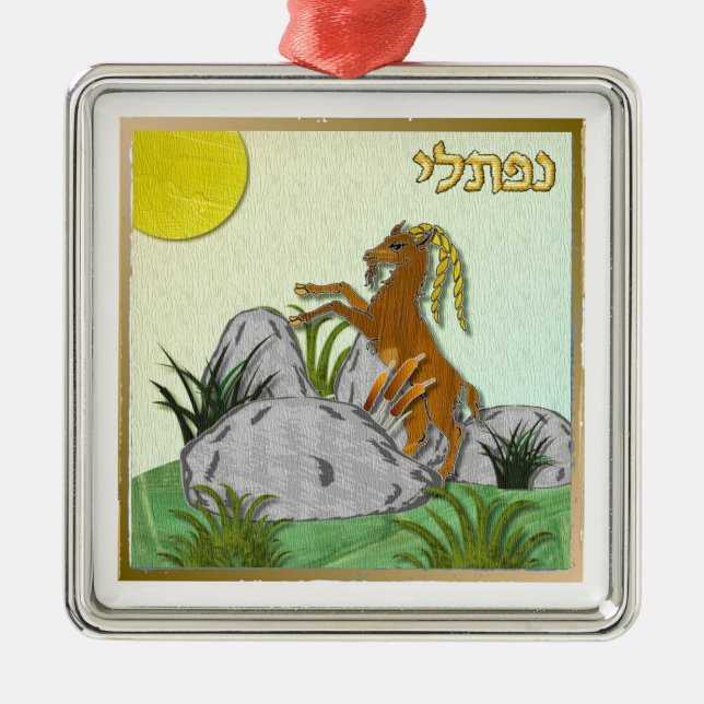 Ornamento De Metal Judaica 12 Tribos Israel Naphtali (Frente)