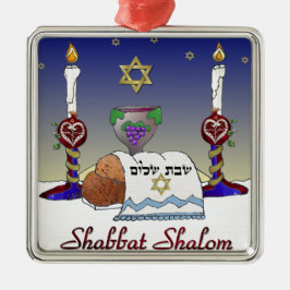 Ornamento De Metal Judaica Shabbat Shalom Art Impressão