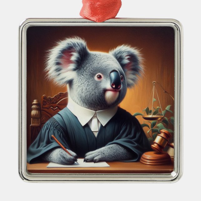 Ornamento De Metal Juiz Koala (Frente)