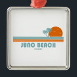 Ornamento De Metal Juno Beach Florida Sun Palm Trees<br><div class="desc">Sentada bonito entre Júpiter e Palm West,  Juno Beach é o lar de uma linha costeira sem estrondos e é flanqueada pela Via Navegável Intracoastal e pelo Oceano Atlântico.</div>
