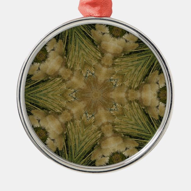 Ornamento De Metal Kaleidoscope Design Star de Pampas Grass Green (Frente)
