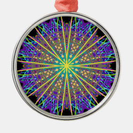 Ornamento De Metal Kaleidoscope Star, Roxo - Arte Verde Laranja
