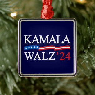 Ornamento De Metal Kamala Harris Walz 2024 Obviamente Azul