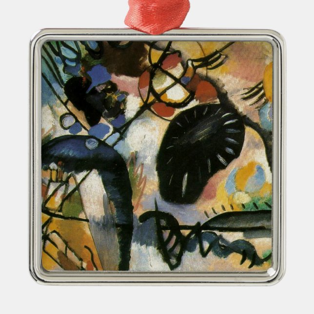 Ornamento De Metal Kandinsky Black Spot Abstrato (Frente)
