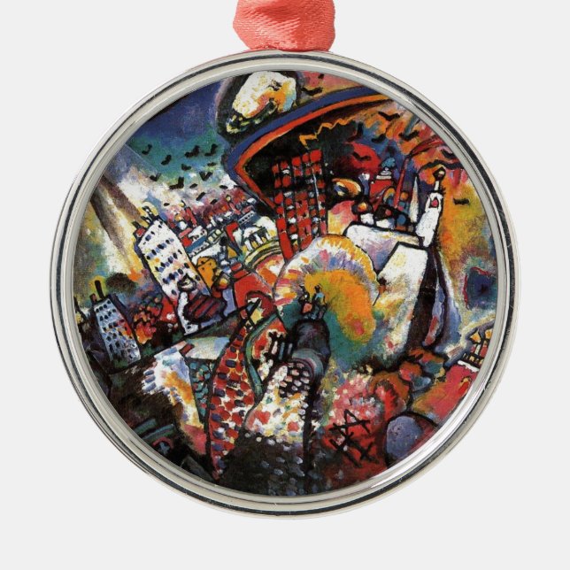Ornamento De Metal Kandinsky Moscou I Cityscape Abstrato Painting (Frente)