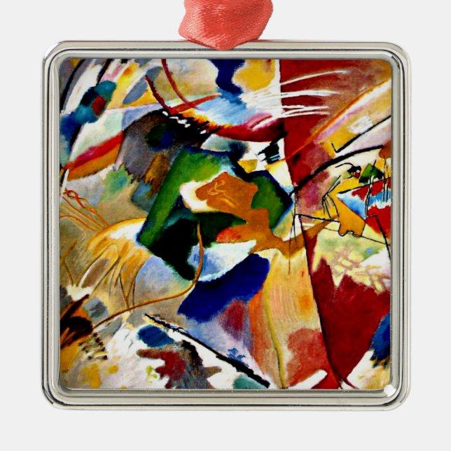 Ornamento De Metal Kandinsky - Pintura com o Green Center (Frente)