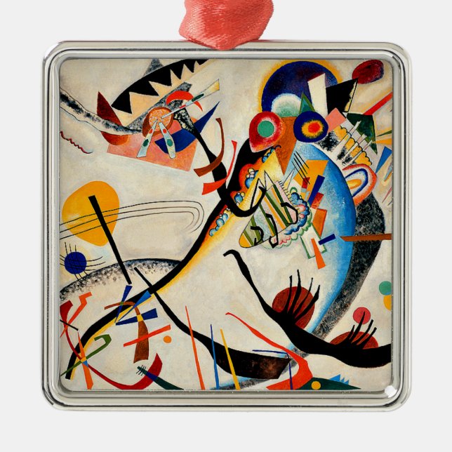 Ornamento De Metal Kandinsky - Segmento Azul, (Frente)