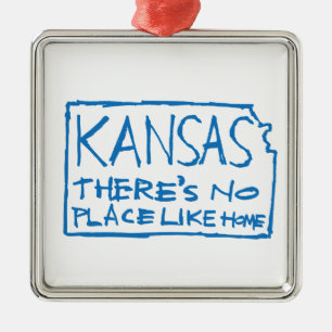 Ornamento De Metal Kansas - não há nenhum lugar como a casa