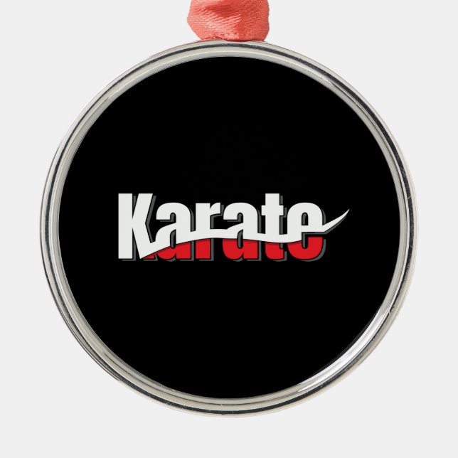 Ornamento De Metal Karate Martial Arts Abstrato Swish (Frente)