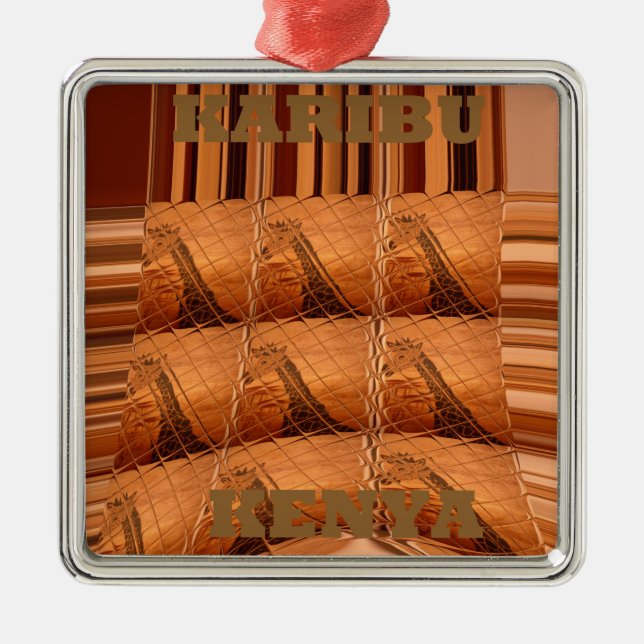 Ornamento De Metal Karibu Giraffe Hakuna Matata Chic Art Col (Frente)