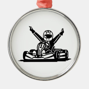 Ornamento De Metal Kart vencedor