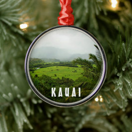 Ornamento De Metal Kauai, cena paisagística do Havaí
