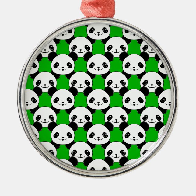 Ornamento De Metal Kawaii Panda Bear Pattern (Frente)