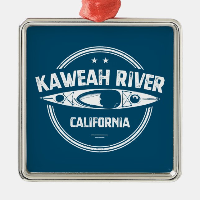 Ornamento De Metal Kaweah River California Kayaking (Frente)