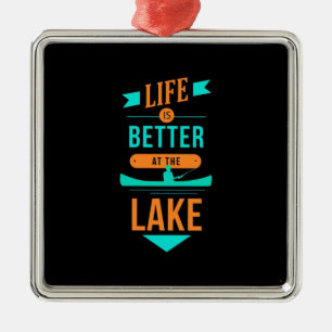 Ornamento De Metal Kayaking Life É Melhor No Lago