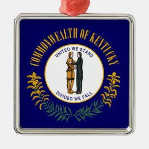 Ornamento De Metal Kentucky: Bandeira do Estado dos EUA Commonwealth