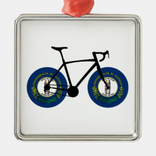 Ornamento De Metal Kentucky Flag Cycling