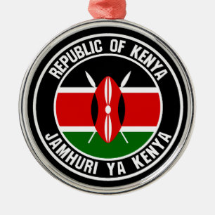 Ornamento De Metal Kenya Round Emblem