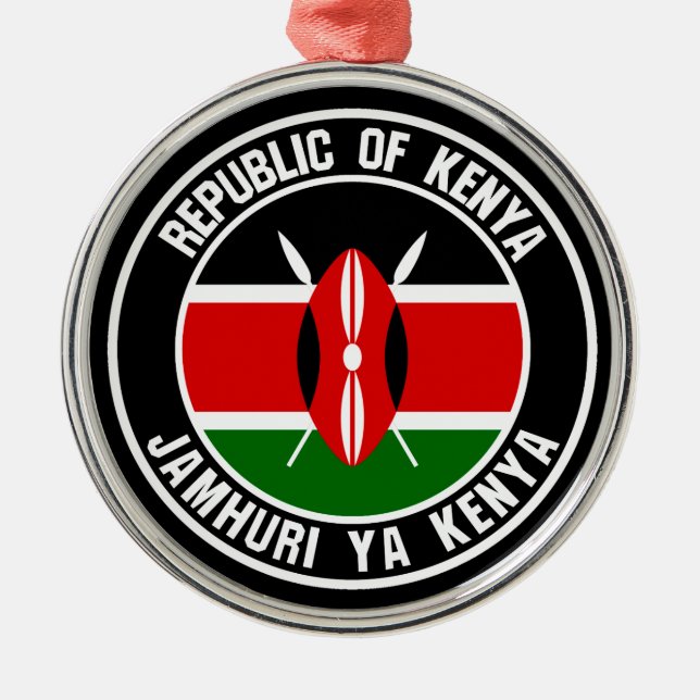 Ornamento De Metal Kenya Round Emblem (Frente)