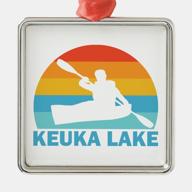 Ornamento De Metal Keuka Lake New York Kayak (Frente)