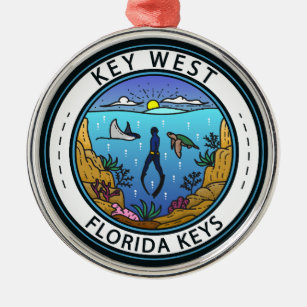 Ornamento De Metal Key West Florida Scuba Retro Emblem