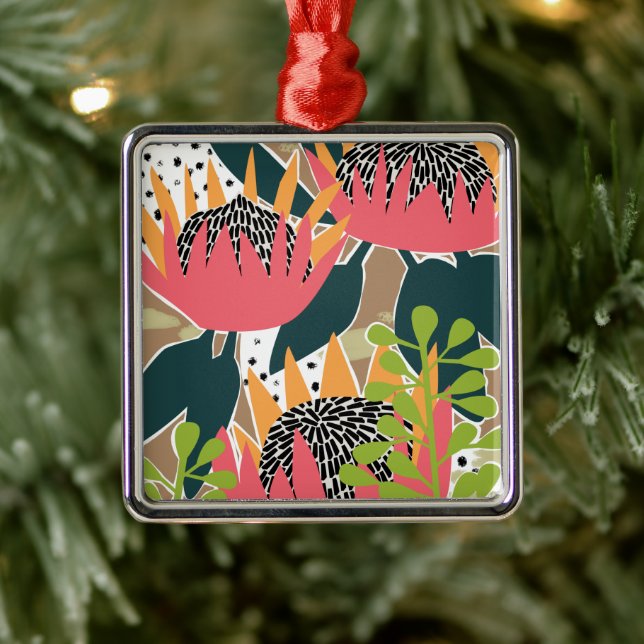 Ornamento De Metal King Protea I (Árvore)