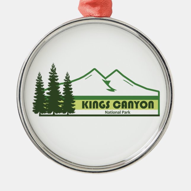 Ornamento De Metal Kings Canyon National Park Green Stripes (Frente)