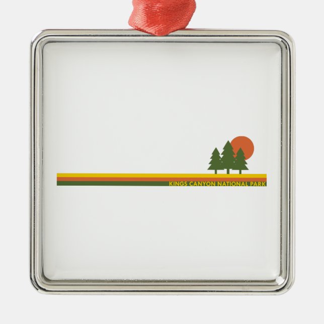 Ornamento De Metal Kings Canyon National Park Pine Trees Sun (Frente)