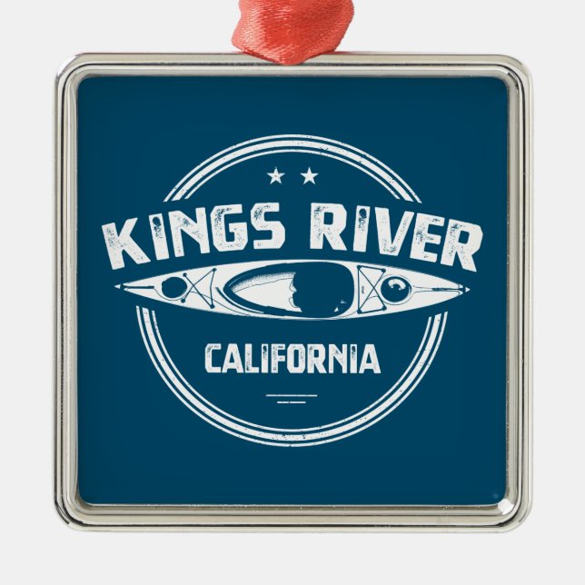 Ornamento De Metal Kings River California Kayaking (Frente)