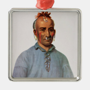 Ornamento De Metal Kish-Kal-Wa, um chefe do Shawnee