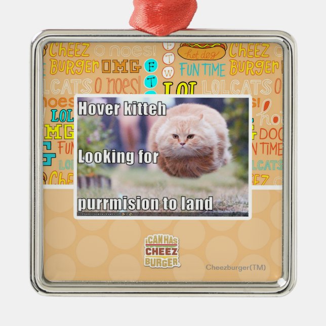 Ornamento De Metal Kitteh do pairo (Frente)