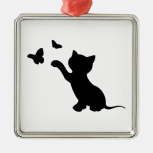 ORNAMENTO DE METAL KITTEN BRINCANDO COM MANTEIGA