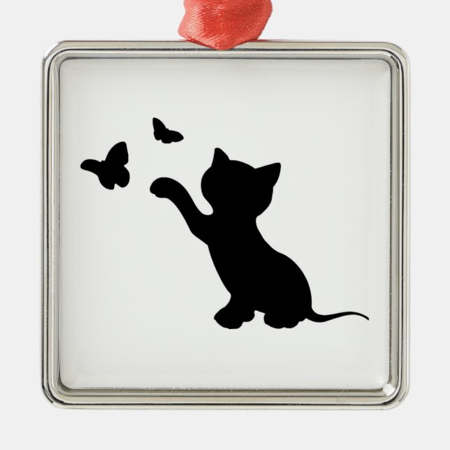 ORNAMENTO DE METAL KITTEN BRINCANDO COM MANTEIGA (Frente)