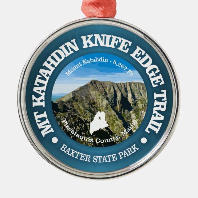 Ornamento De Metal Knife Edge Trail (Katahdin) (Frente)