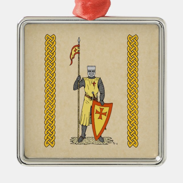 Ornamento De Metal Knight Medieval Early 13 Century (Frente)