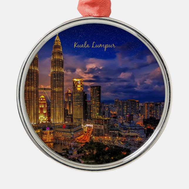 Ornamento De Metal Kuala Lumpur, Petronas Twin Towers (Frente)