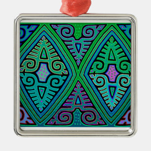 Ornamento De Metal Kuna Indian Diamond Mola